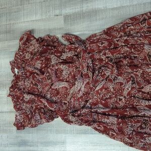 Red summer silk dress